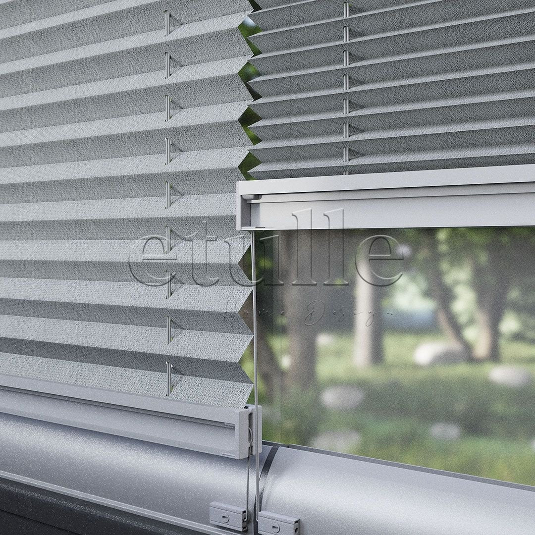 16 MM Blackout Blackout Gray Pleated Curtain