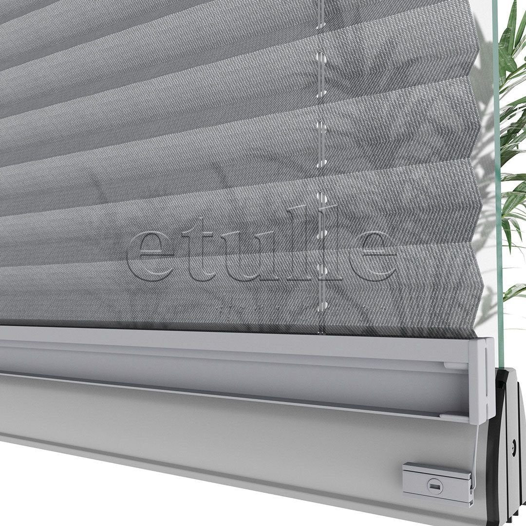 16 MM Patterned Efe Gray Pleated Curtain