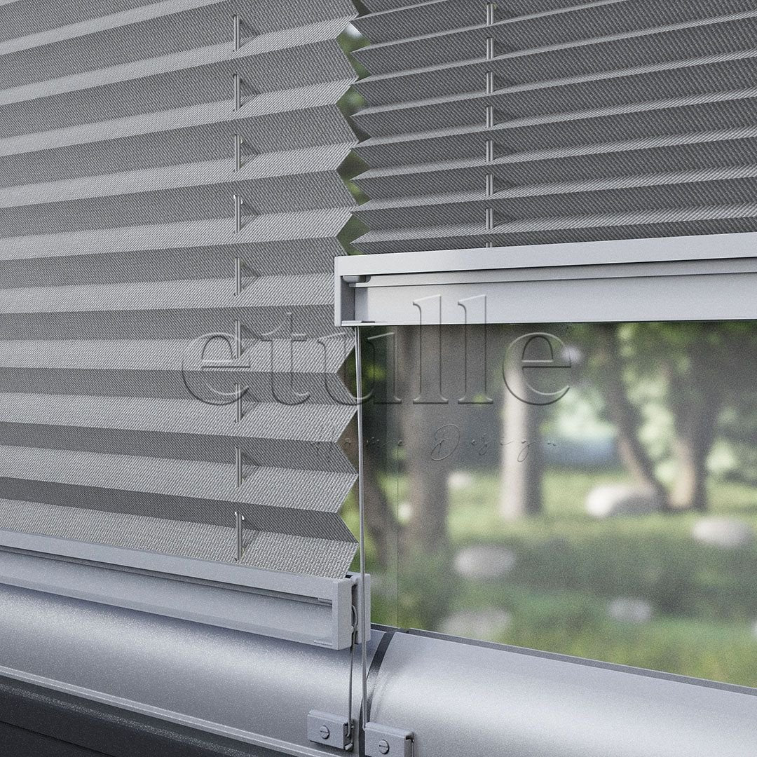 16 MM Patterned Efe Gray Pleated Curtain