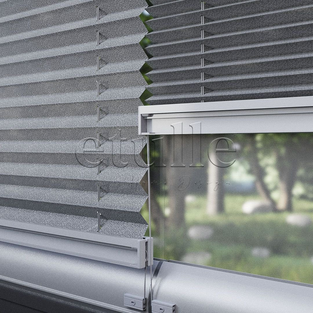16 MM Patterned New Gray Pleated Curtain