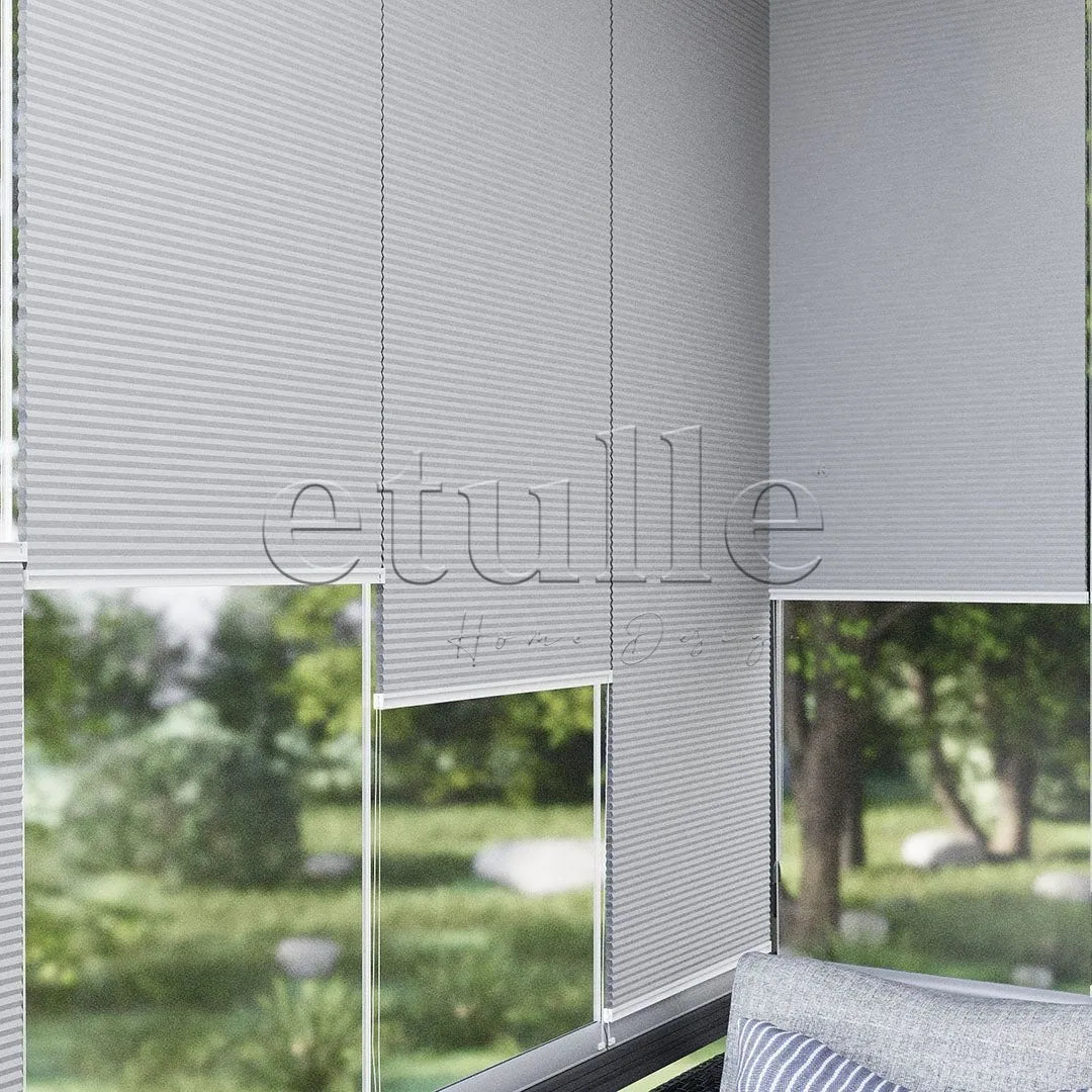 20 MM Honeycomb Açık Gri Plise Perde