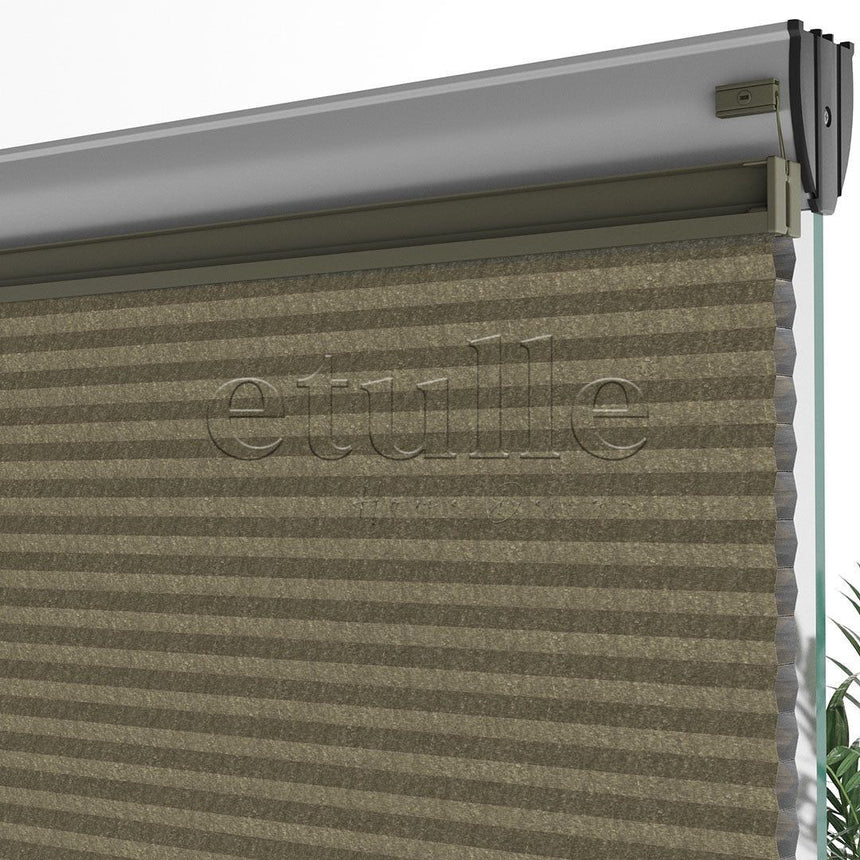 20 MM Honeycomb Brown Pleated Curtain