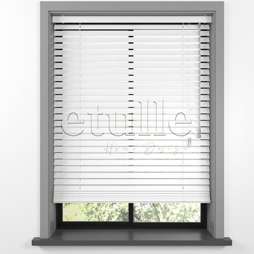 25 MM BASSWOOD White Wooden Venetian Blind