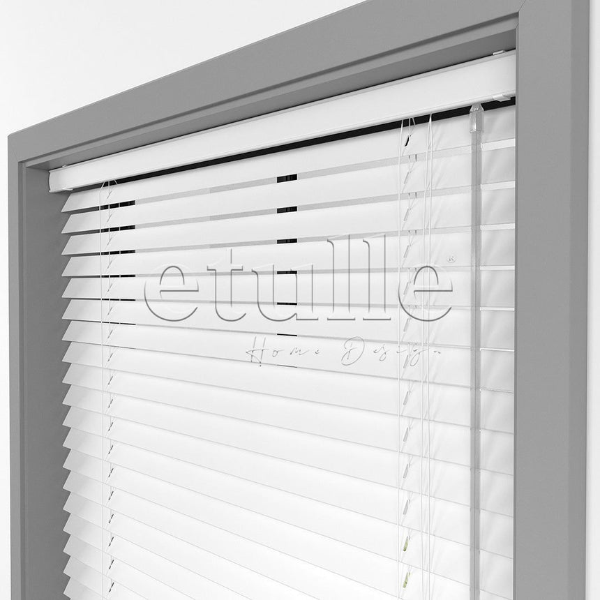 25 MM BASSWOOD White Wooden Venetian Blind