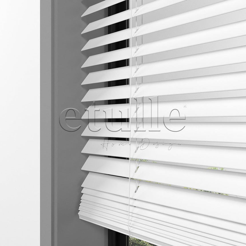 25 MM BASSWOOD White Wooden Venetian Blind