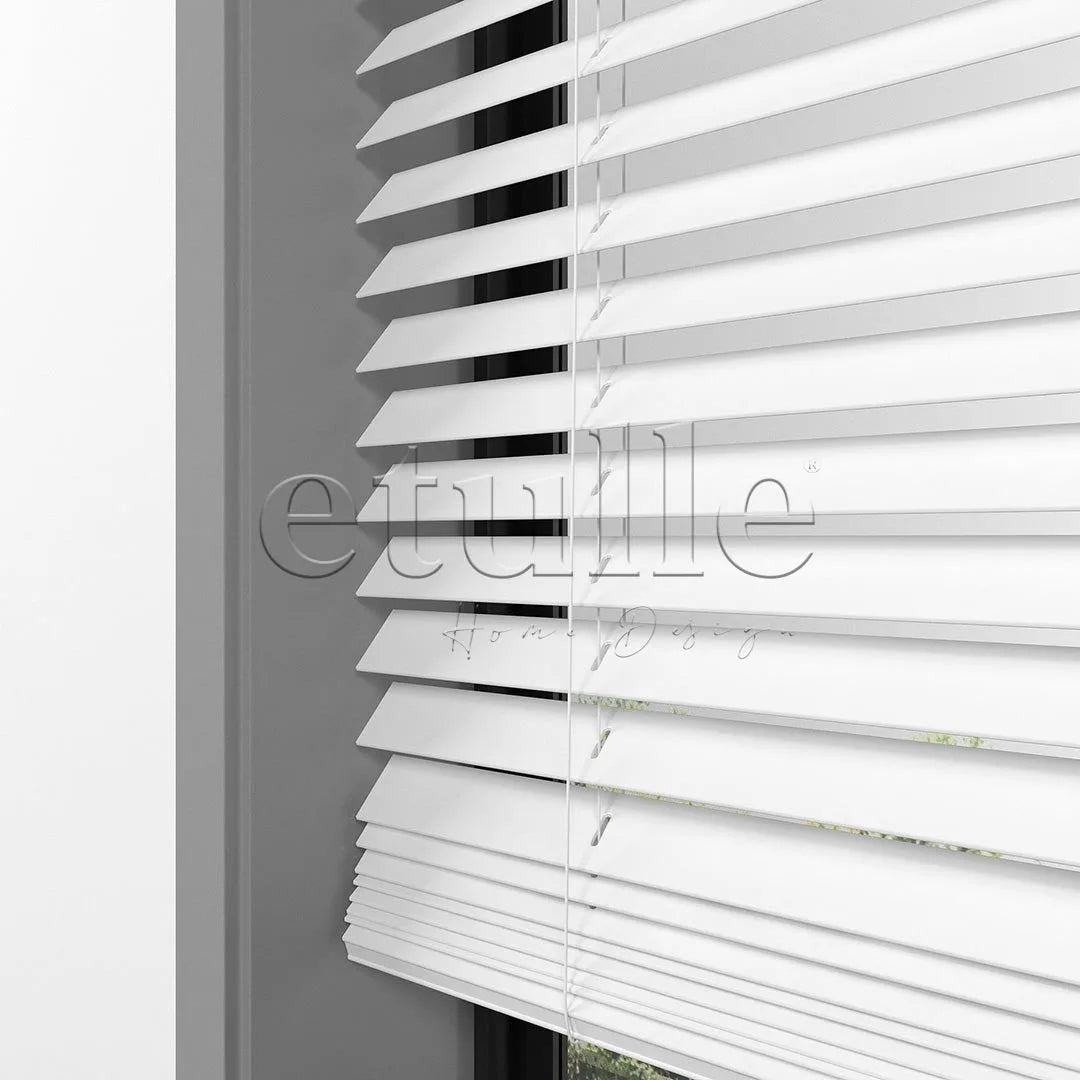 25 MM BASSWOOD Beyaz Ahşap Jaluzi