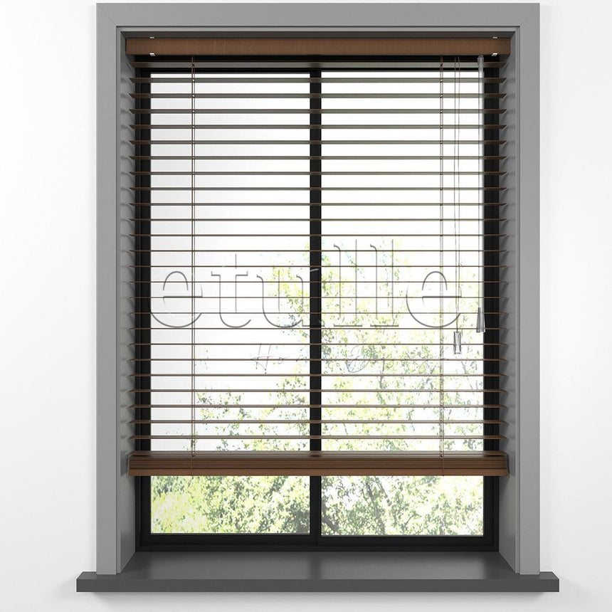 25 MM BASSWOOD Cherry Wooden Venetian Blind