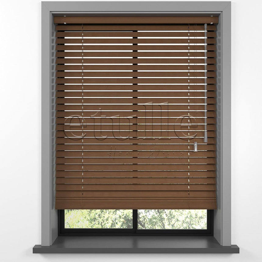 25 MM BASSWOOD Cherry Wooden Venetian Blind