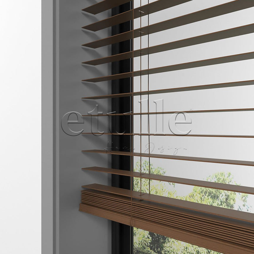 25 MM BASSWOOD Cherry Wooden Venetian Blind