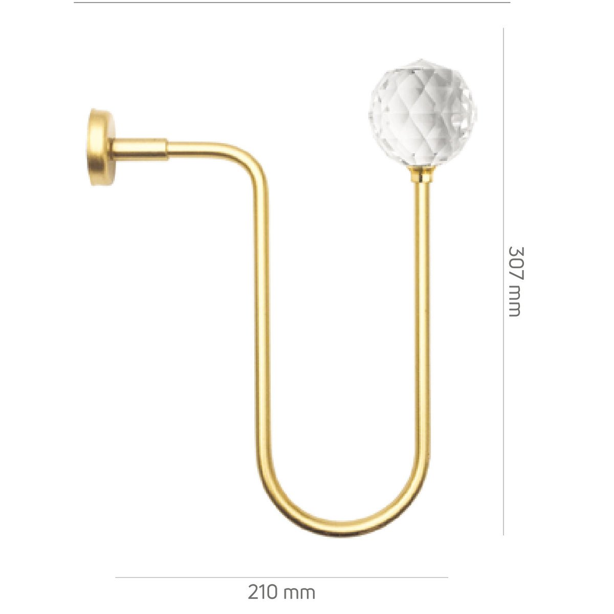 Kesme Kristal Küre Topuzlu U Renso – Fon Perde Bağlama Aparatı ve Perde Tutucu