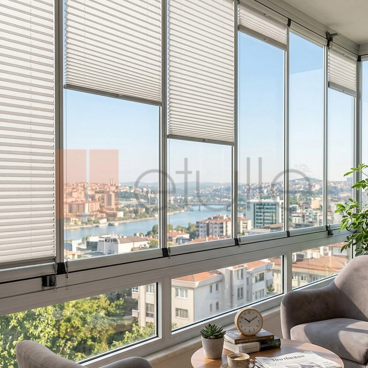 16MM Light Grey Bursa Pleated Blind