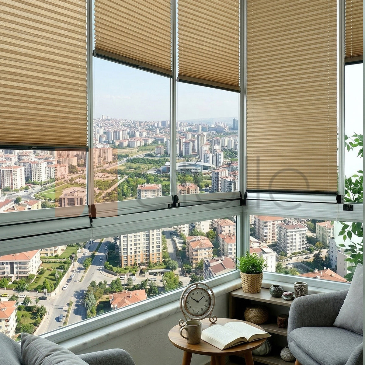 16MM Dark Mink Bursa Pleated Blind