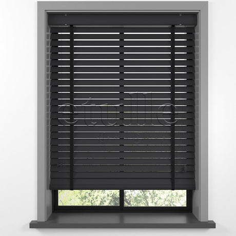 35 MM BASSWOOD Anthracite Wooden Venetian Blind