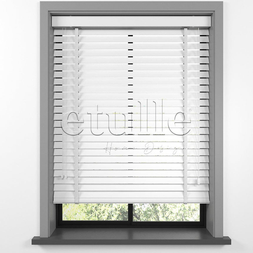 35 MM BASSWOOD White Wooden Venetian Blind