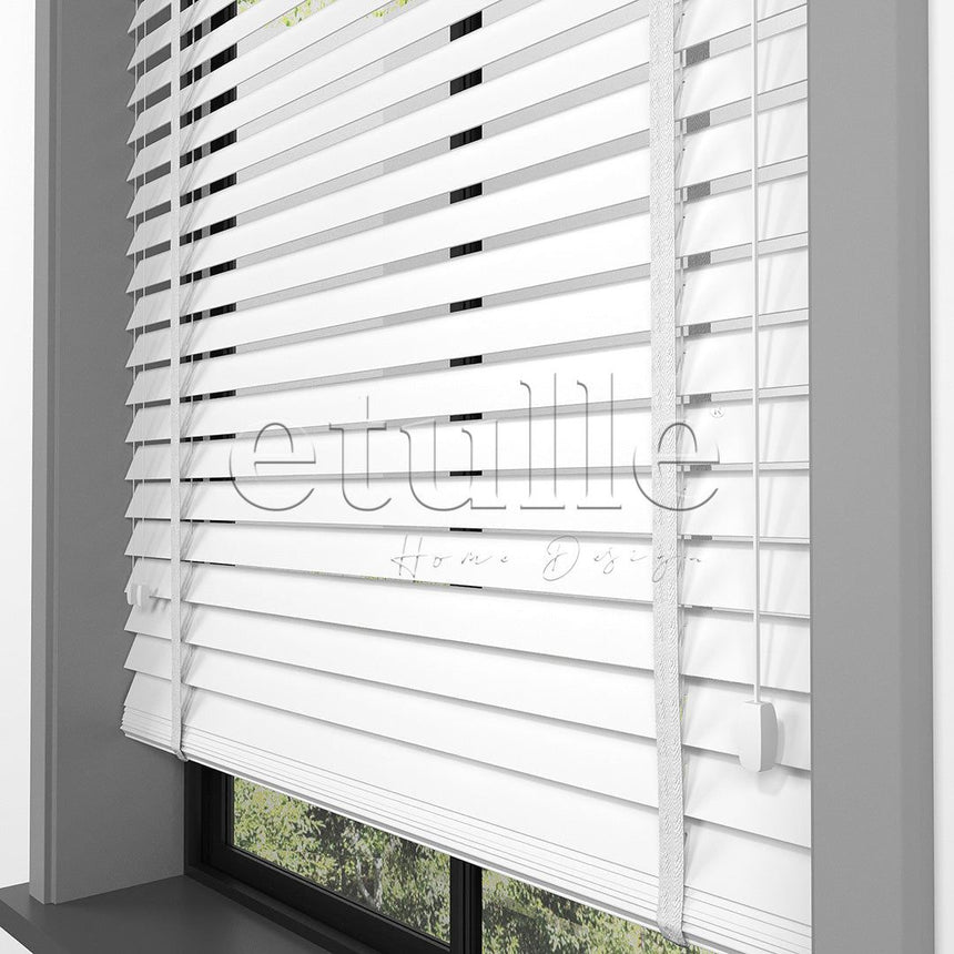 35 MM BASSWOOD White Wooden Venetian Blind