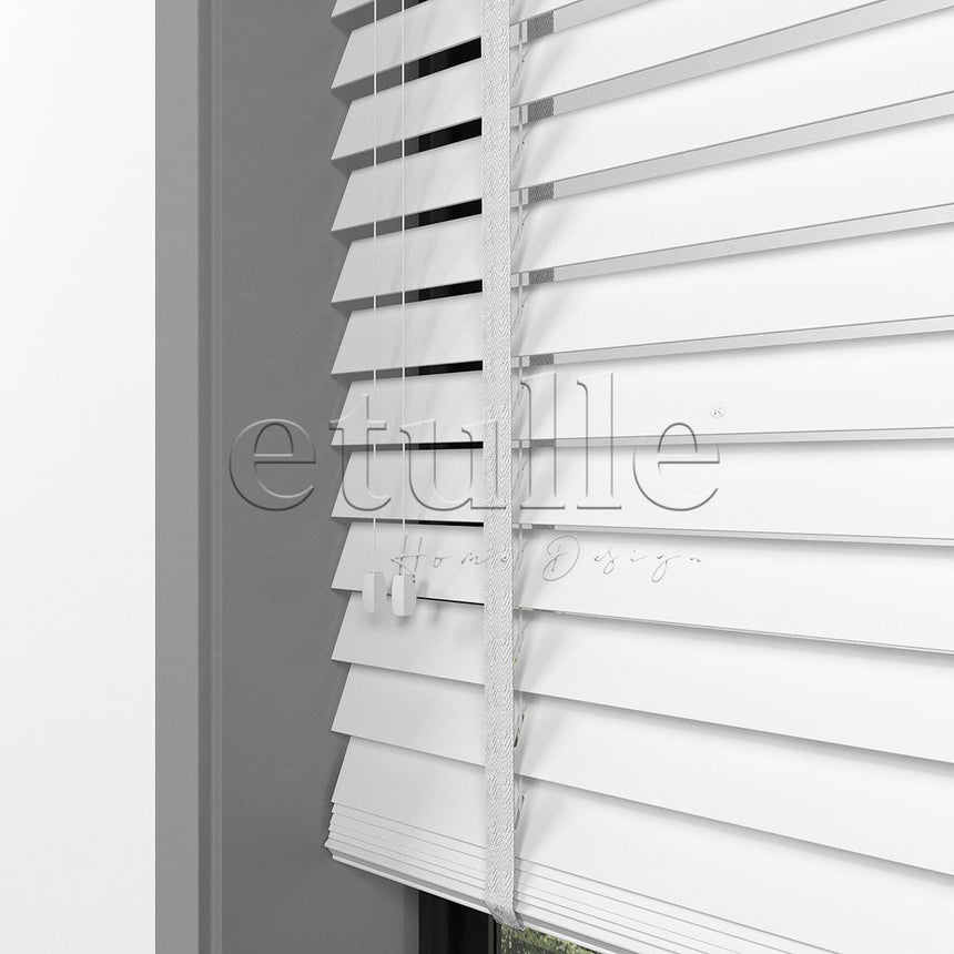 35 MM BASSWOOD White Wooden Venetian Blind