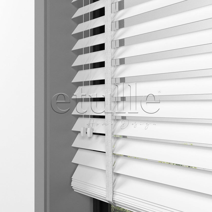 35 MM BASSWOOD White Wooden Venetian Blind