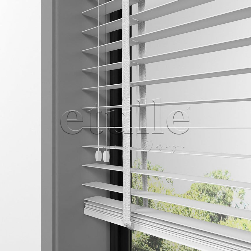 35 MM BASSWOOD White Wooden Venetian Blind