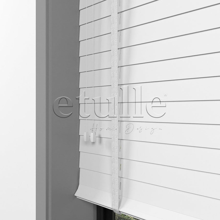 35 MM BASSWOOD White Wooden Venetian Blind