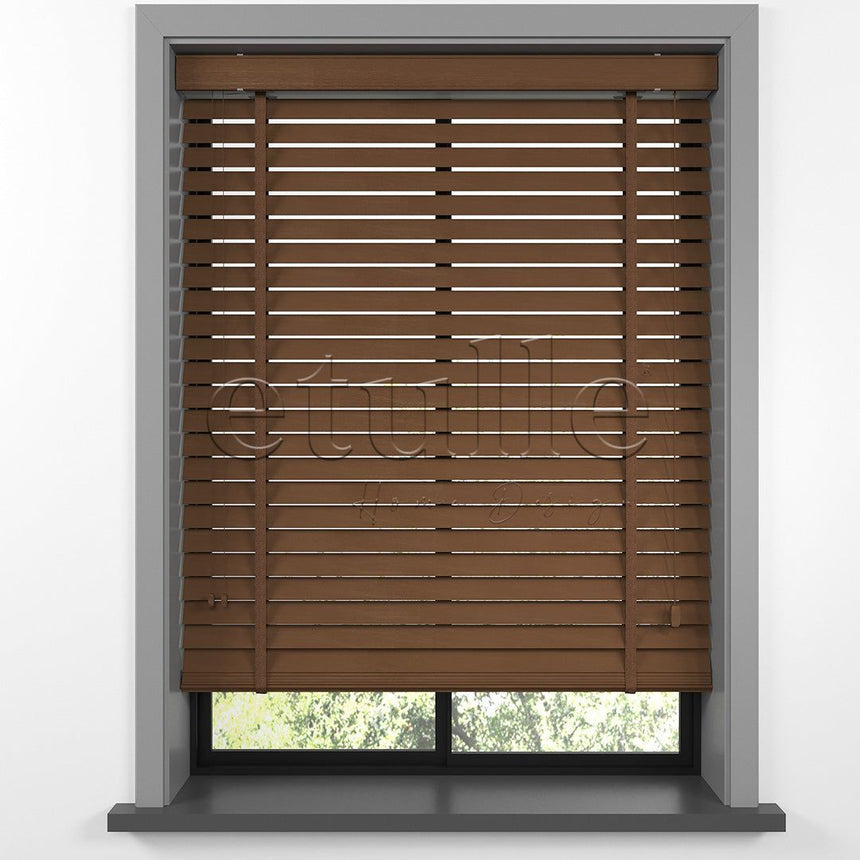 35 MM BASSWOOD Cherry Wooden Venetian Blind