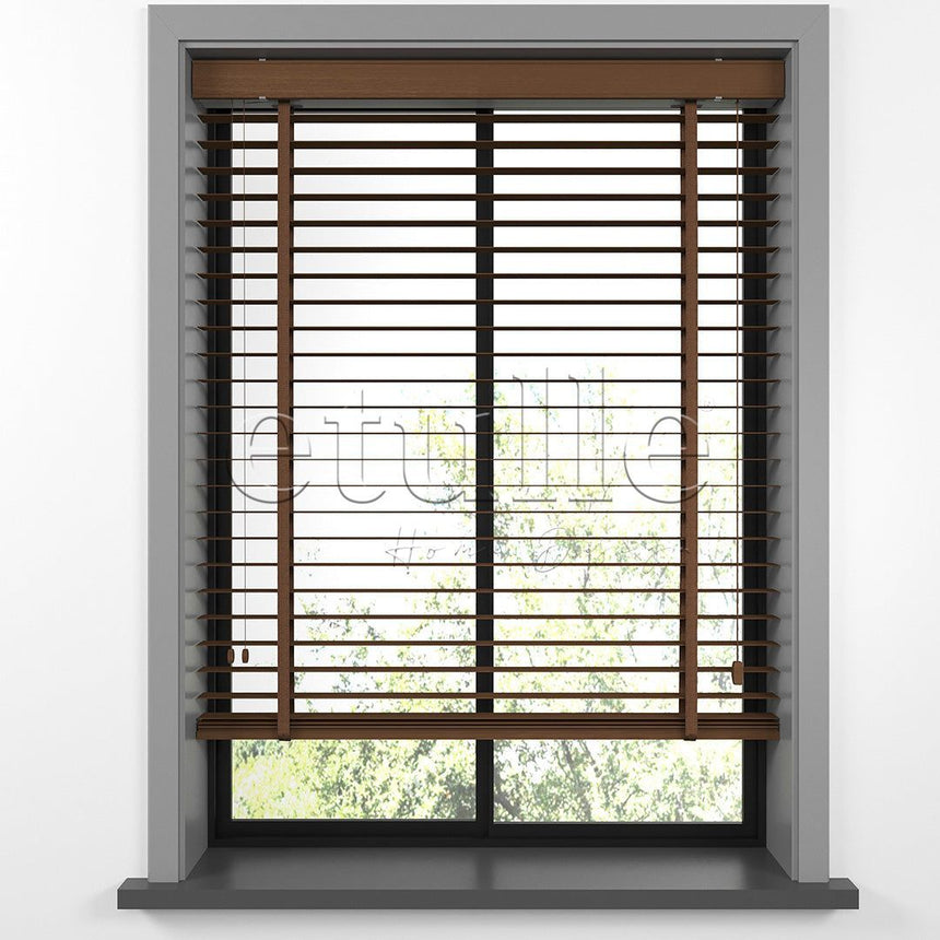 35 MM BASSWOOD Cherry Wooden Venetian Blind