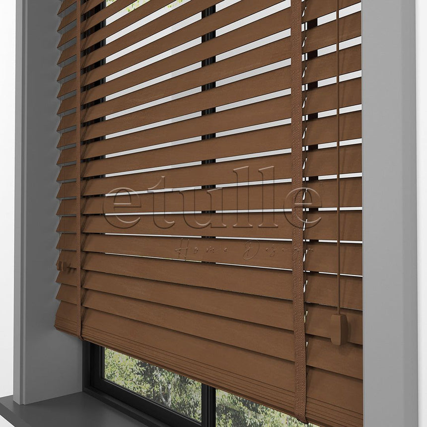 35 MM BASSWOOD Cherry Wooden Venetian Blind