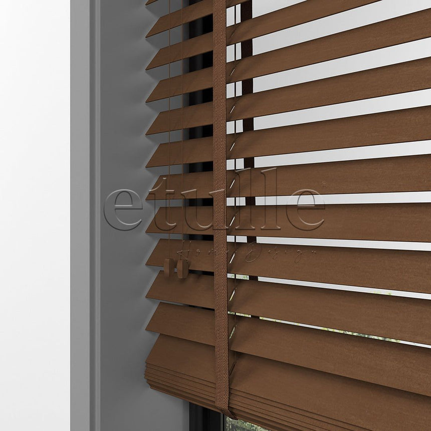 35 MM BASSWOOD Cherry Wooden Venetian Blind