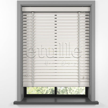 35 MM BASSWOOD Cream Wooden Venetian Blind