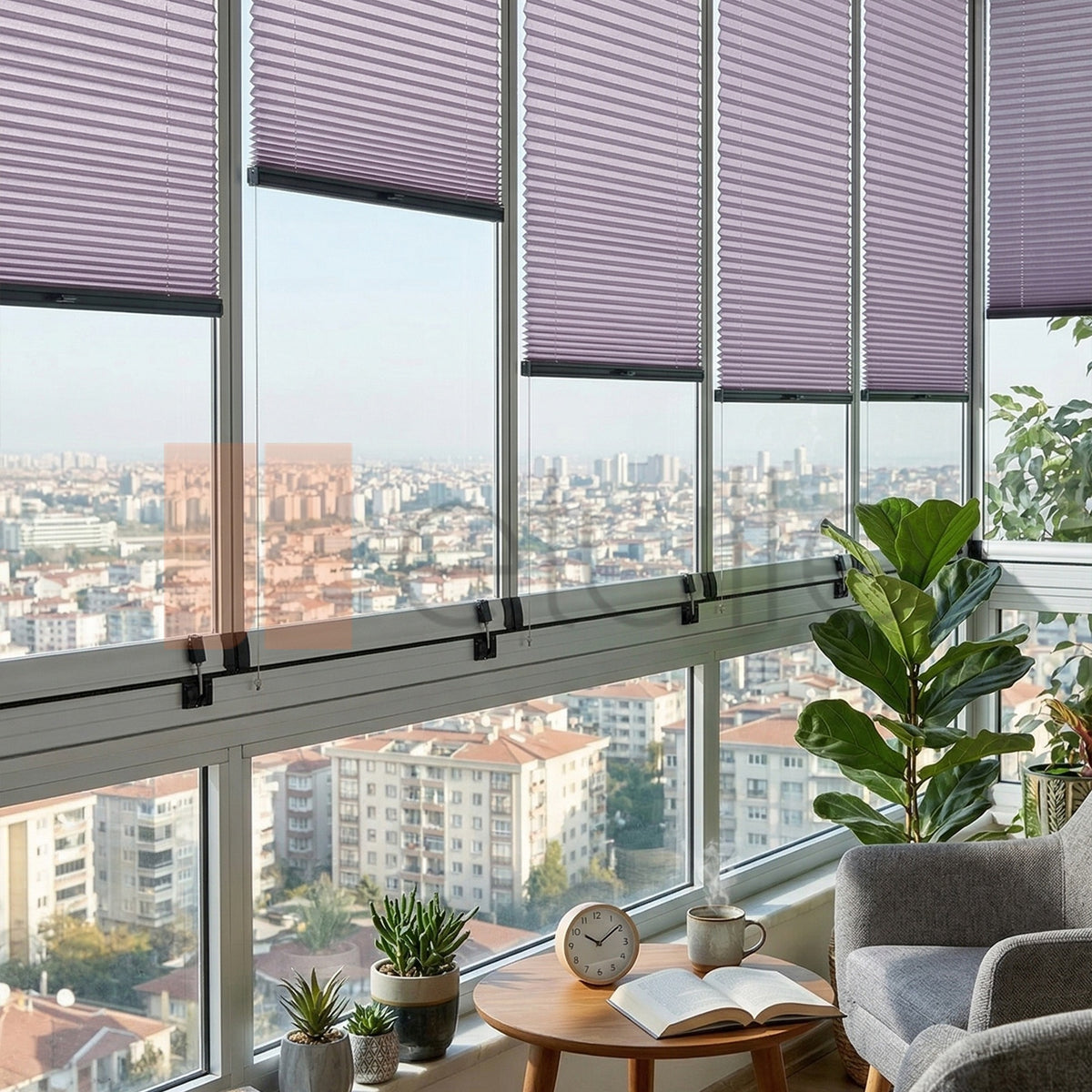 16MM Gray Pleated Blind Bursa