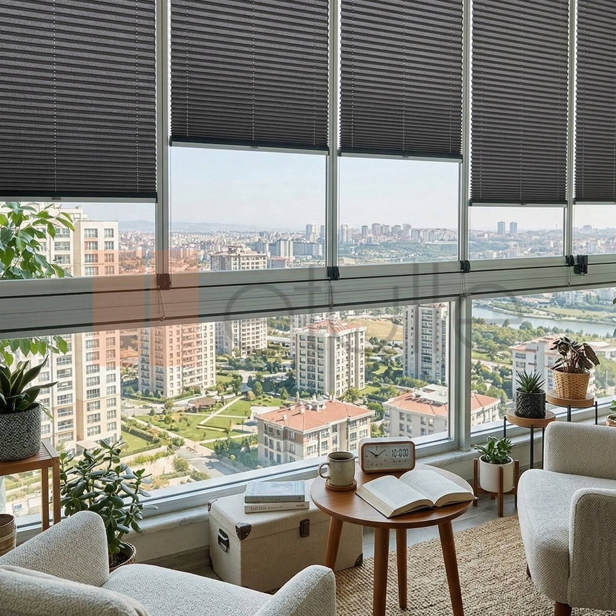 16mm Anthracite Bursa Pleated Blind