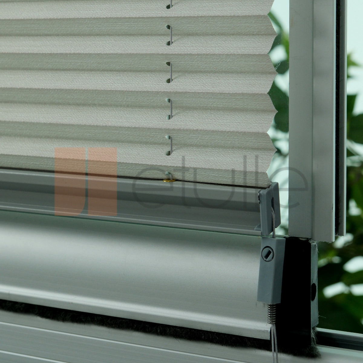 16MM Dark Grey Bamboo Pleated Blind