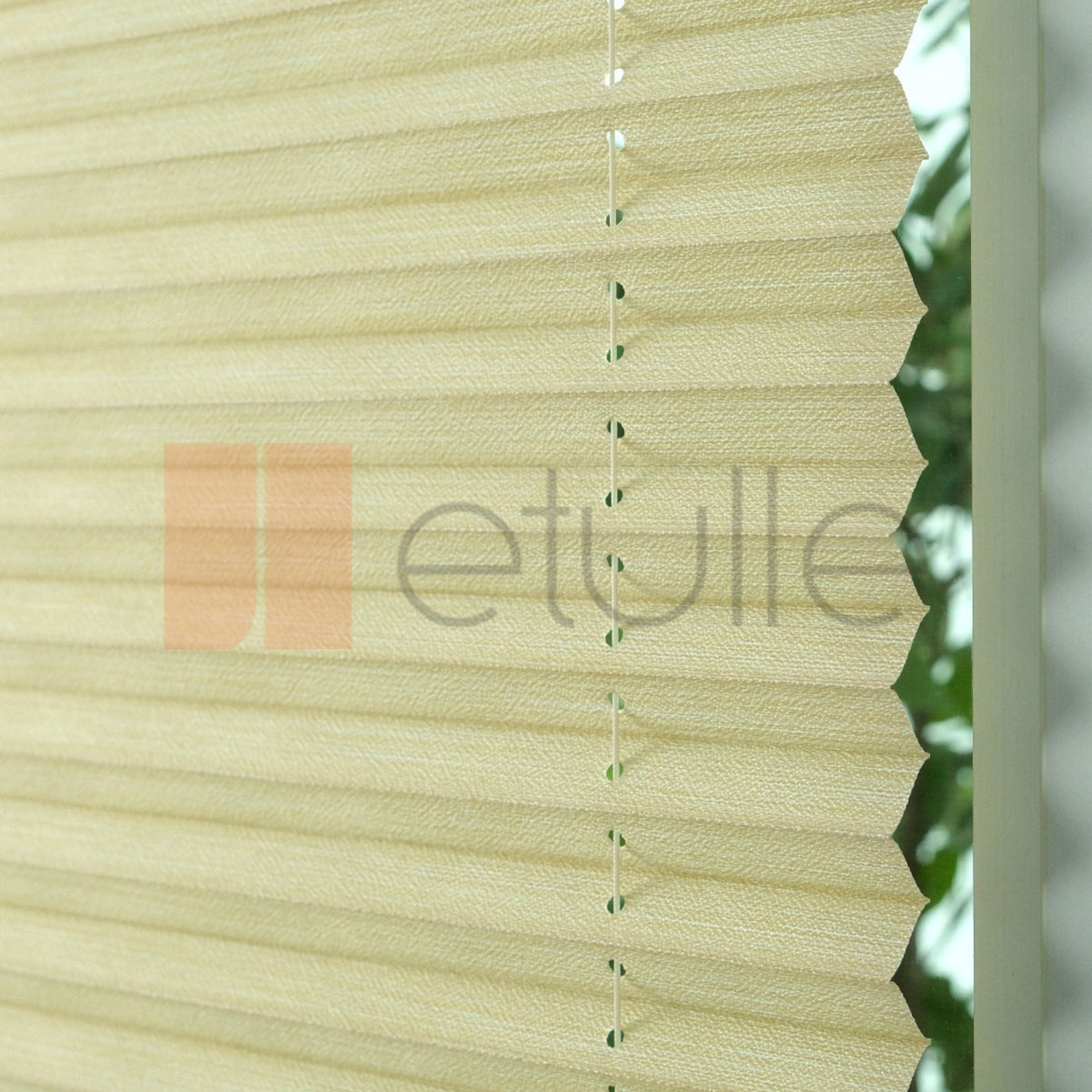 16MM Cream Bamboo Pleated Blind