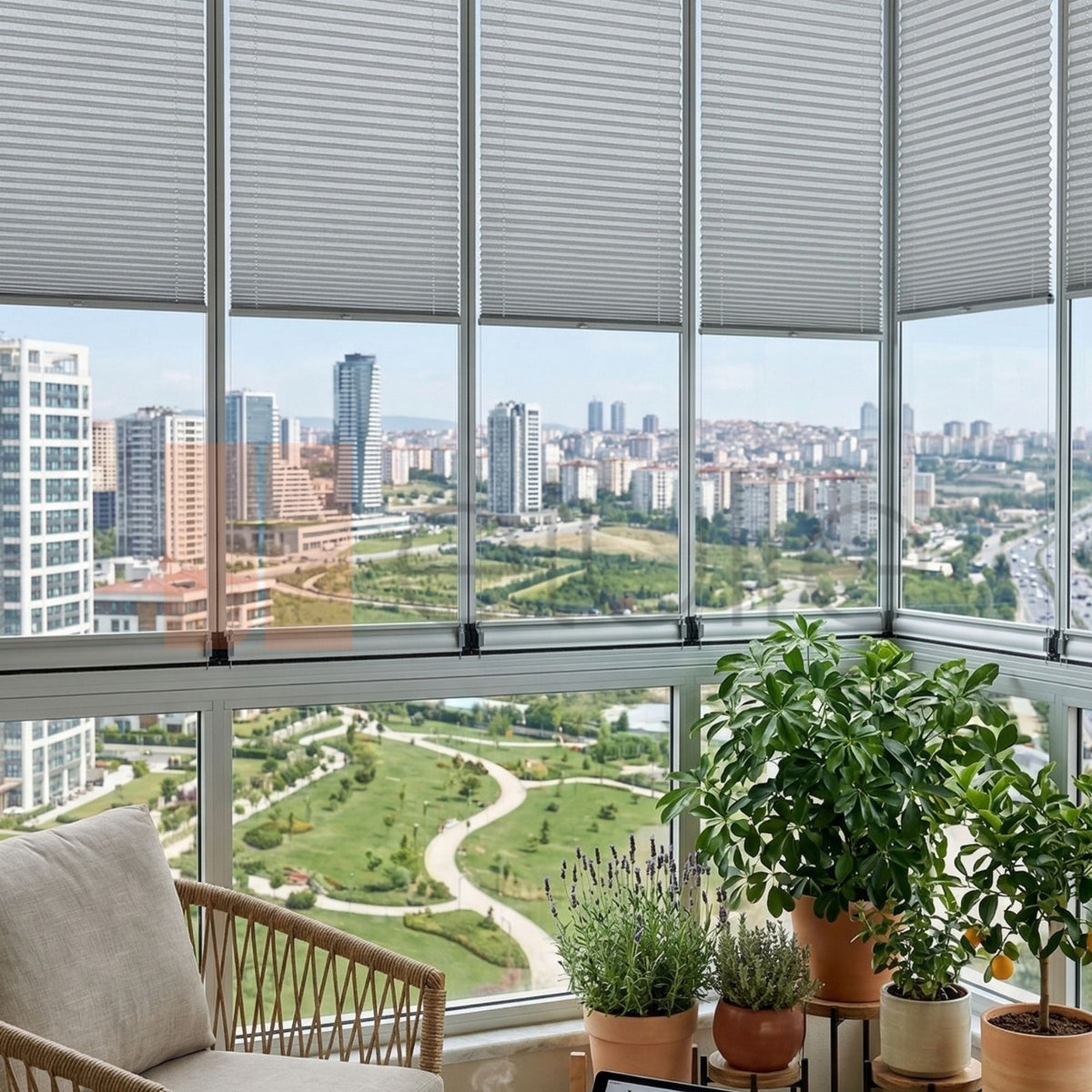 16mm Grey Bamboo Pleated Blind
