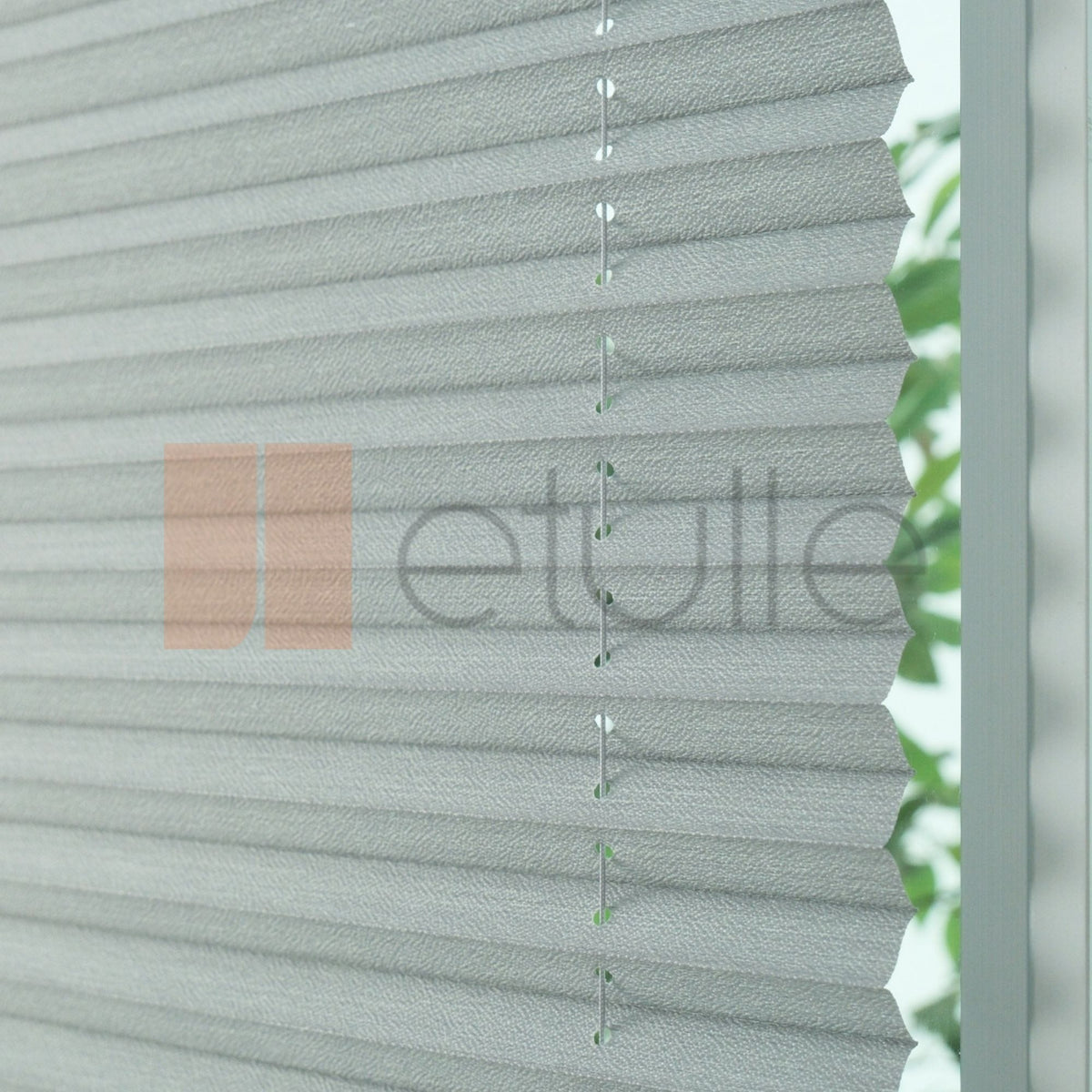 16mm Grey Bamboo Pleated Blind