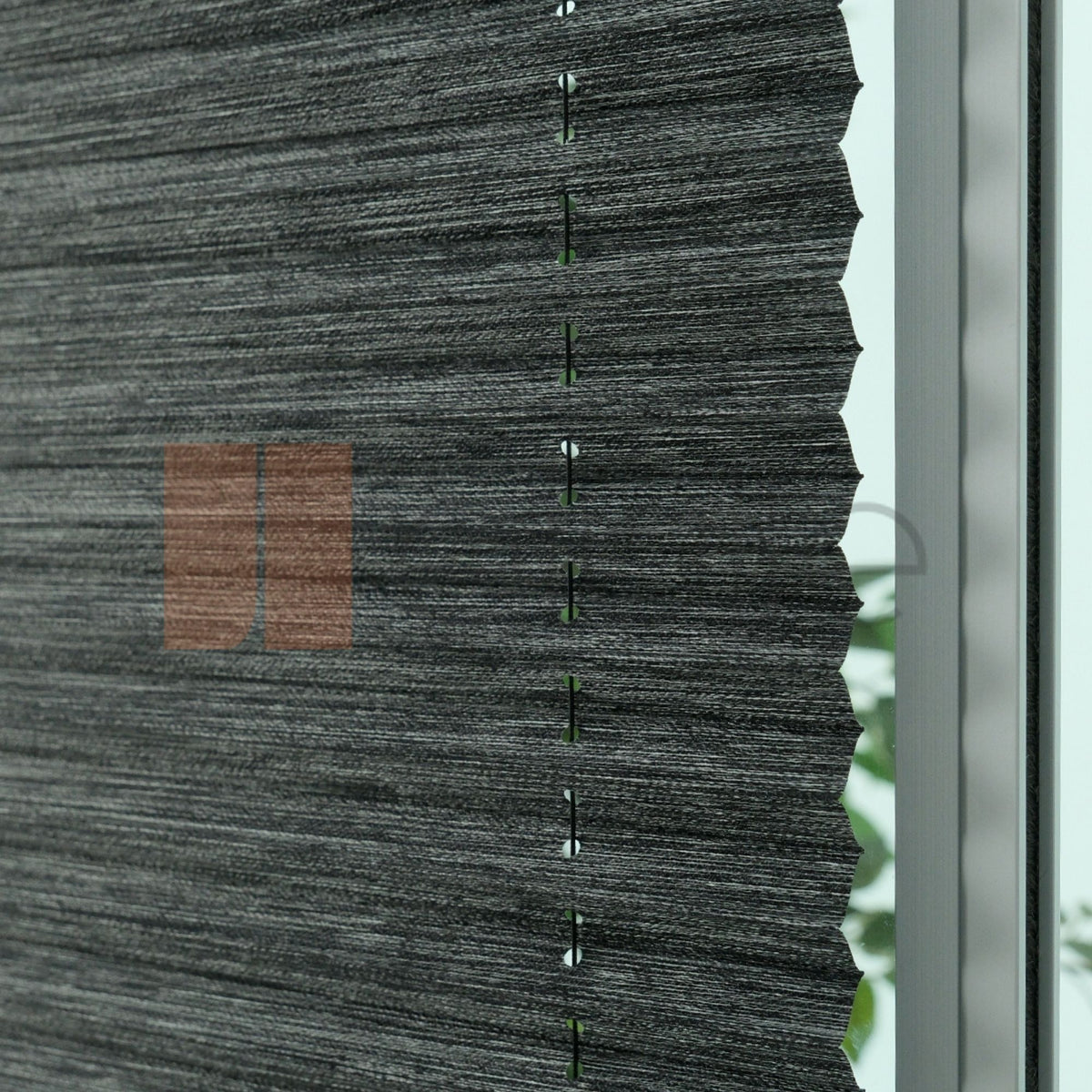 16MM Anthracite Bamboo Pleated Blind