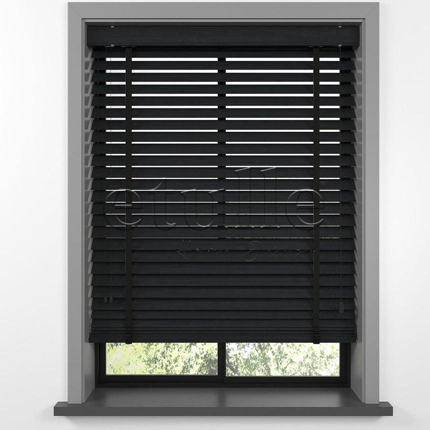 50 MM BAMBOO Black Wooden Venetian Blind