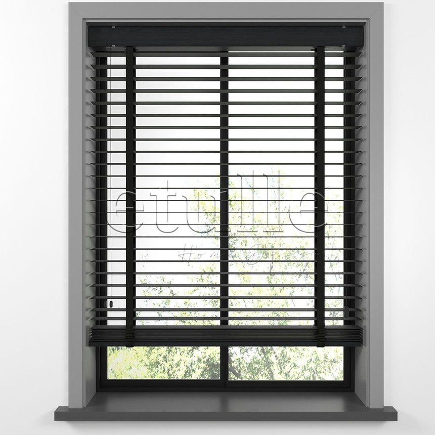 50 MM BAMBOO Black Wooden Venetian Blind