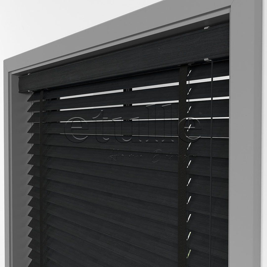 50 MM BAMBOO Black Wooden Venetian Blind