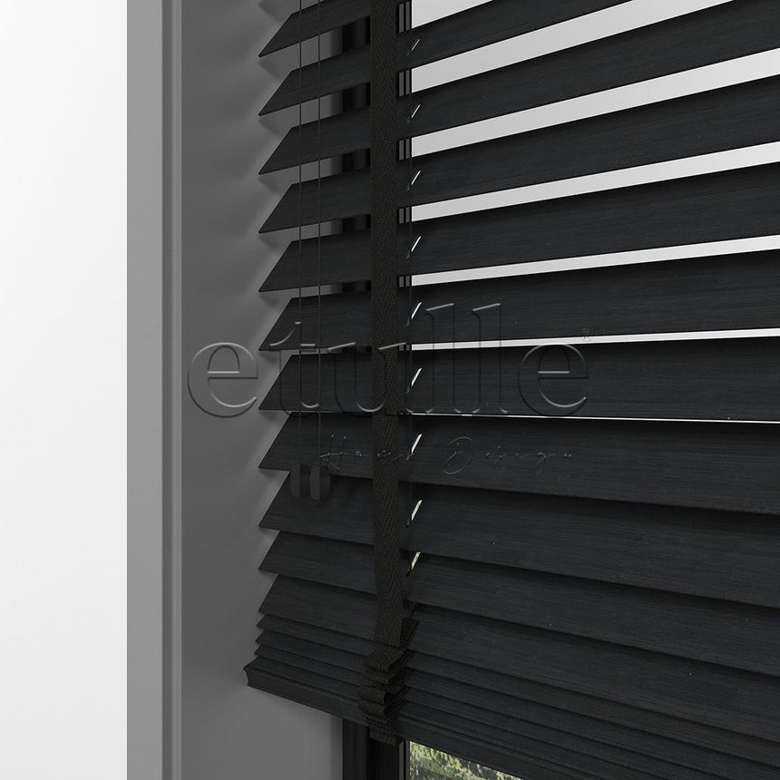 50 MM BAMBOO Black Wooden Venetian Blind