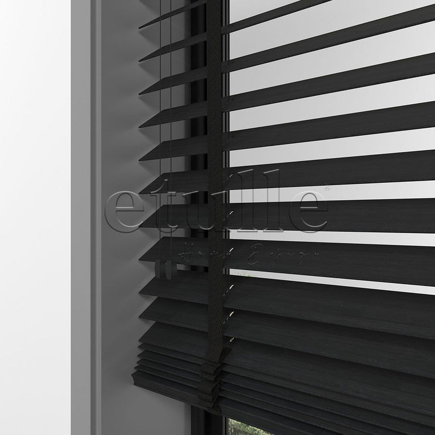 50 MM BAMBOO Black Wooden Venetian Blind