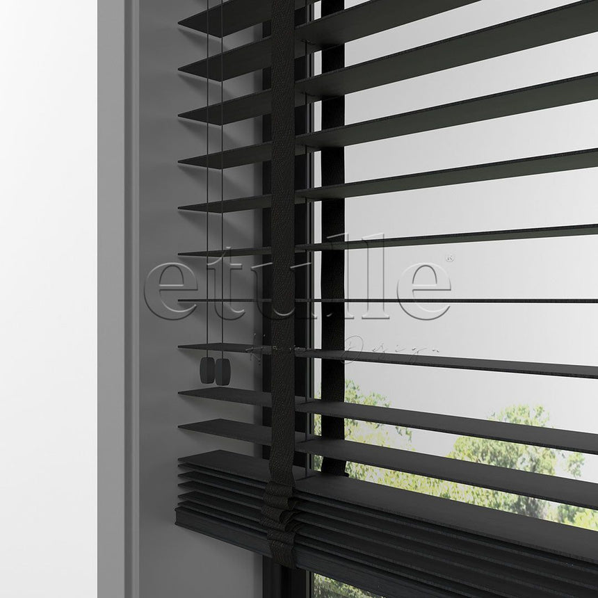 50 MM BAMBOO Black Wooden Venetian Blind