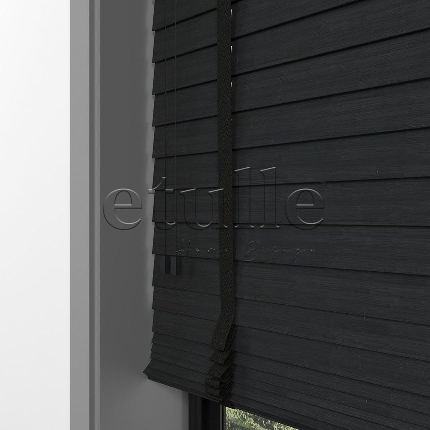 50 MM BAMBOO Black Wooden Venetian Blind