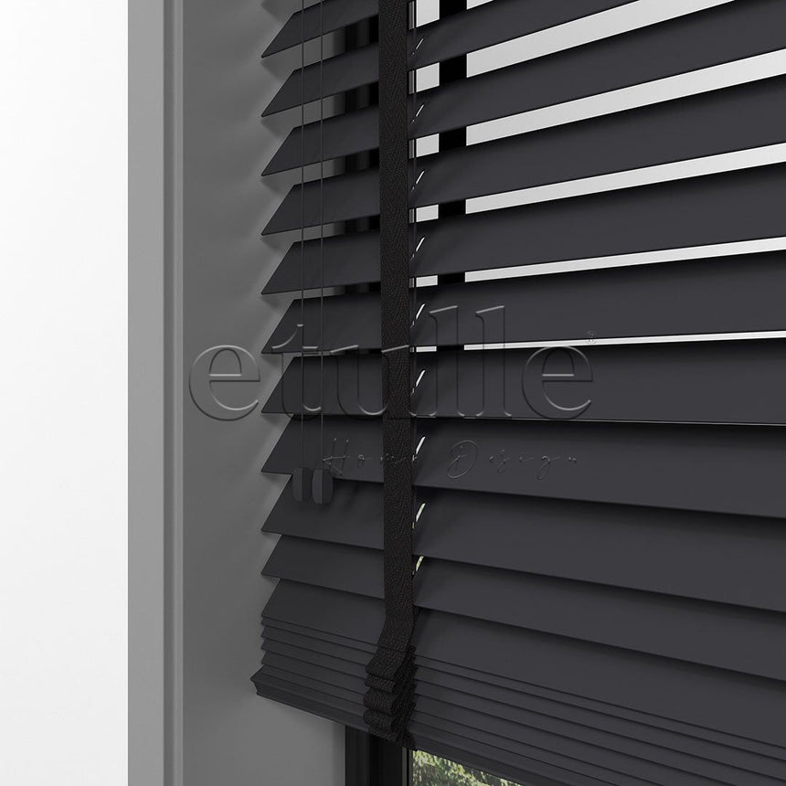 50 MM BASSWOOD Anthracite Wooden Venetian Blind