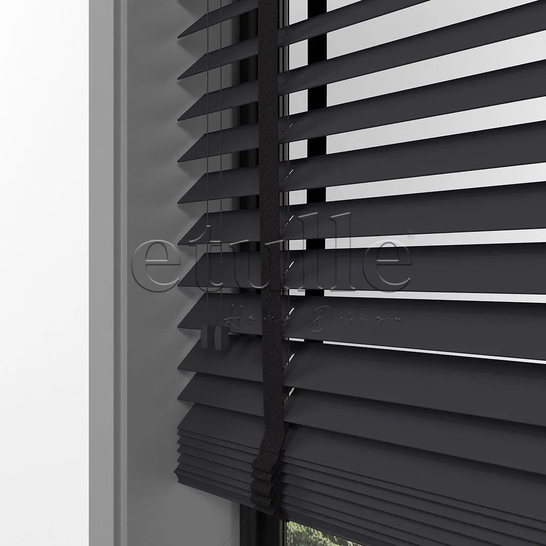 50 MM BASSWOOD Antrasit Ahşap Jaluzi