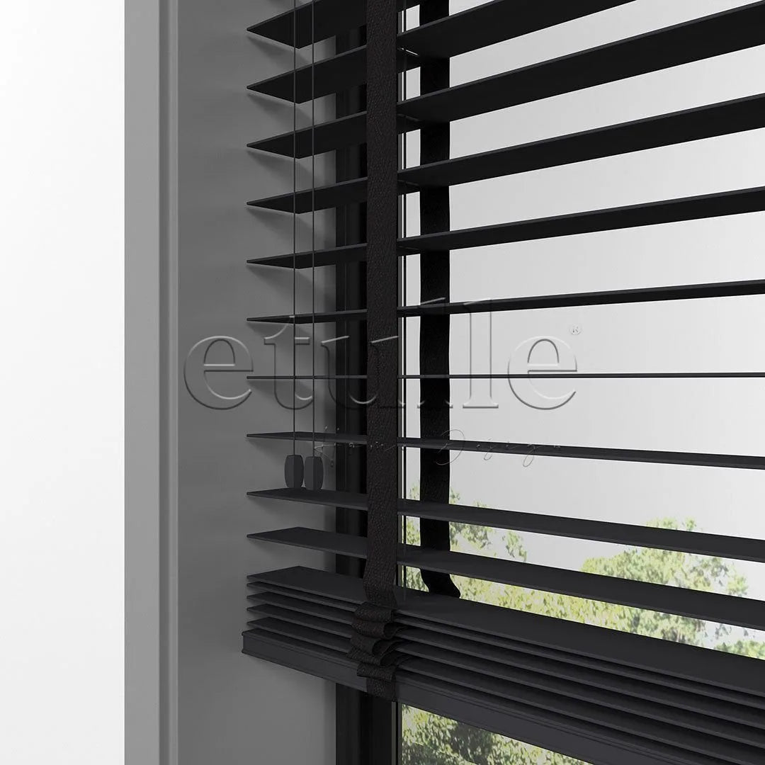 50 MM BASSWOOD Antrasit Ahşap Jaluzi