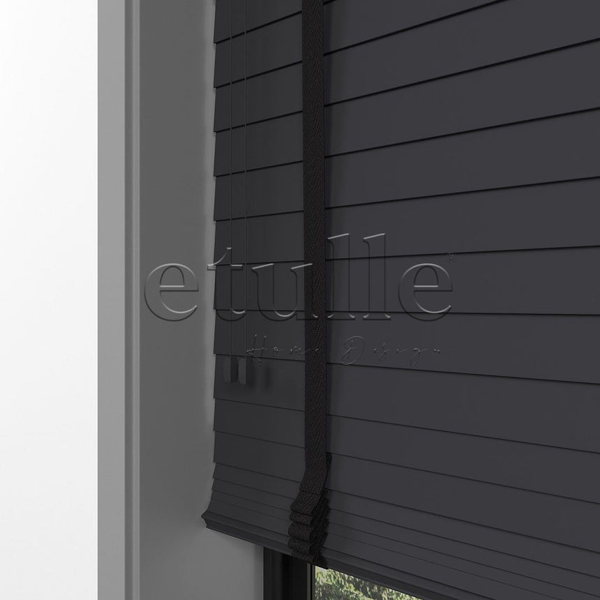 50 MM BASSWOOD Anthracite Wooden Venetian Blind