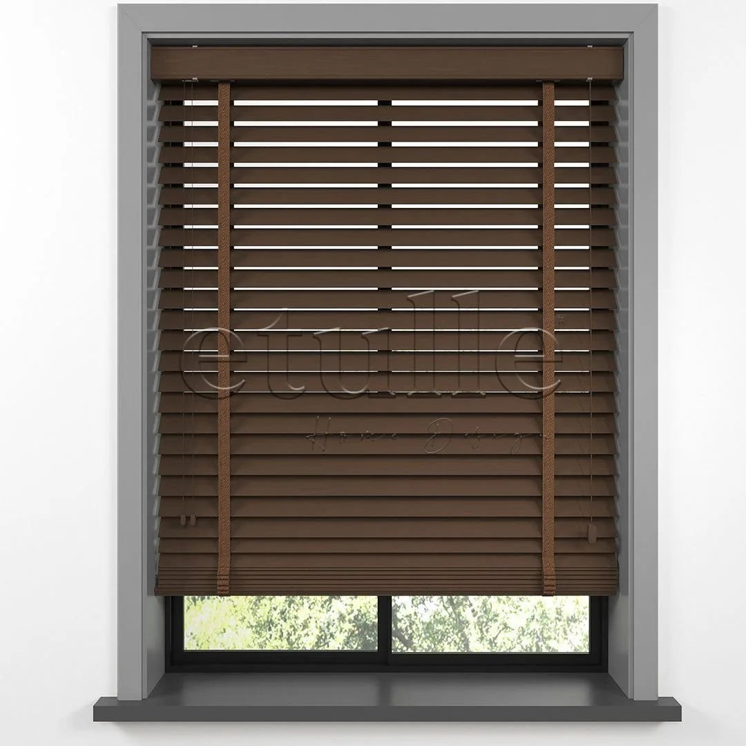 50 MM BASSWOOD Ceviz Walnut Ahşap Jaluzi