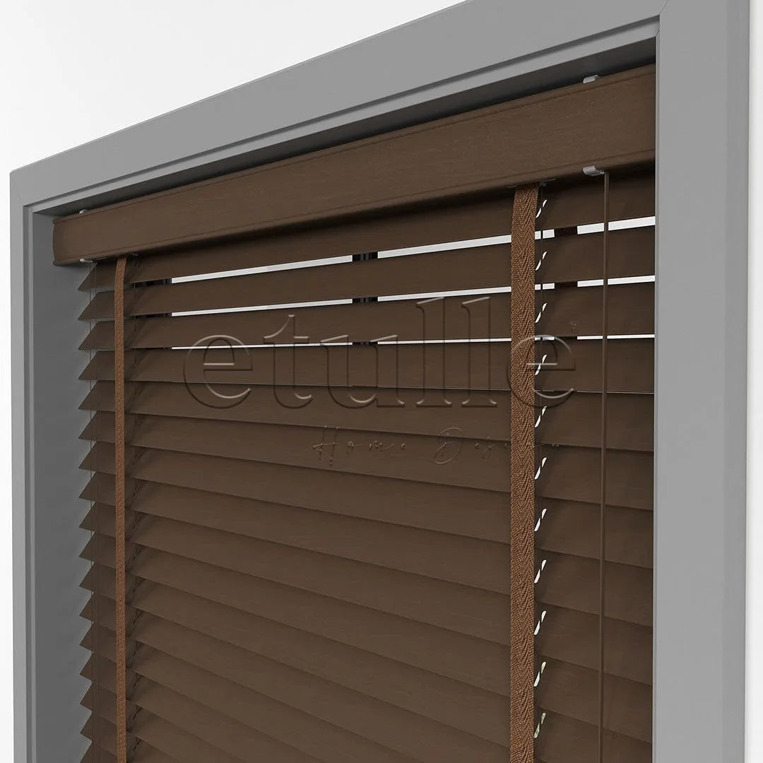 50 MM BASSWOOD Ceviz Walnut Ahşap Jaluzi