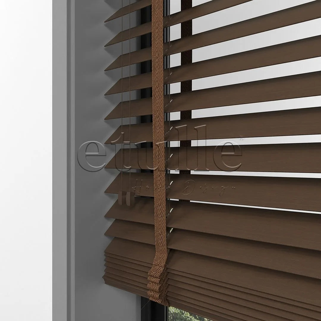 50 MM BASSWOOD Ceviz Walnut Ahşap Jaluzi