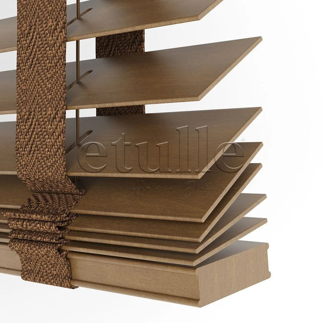 50 MM BASSWOOD Dark Oak Ahşap Jaluzi